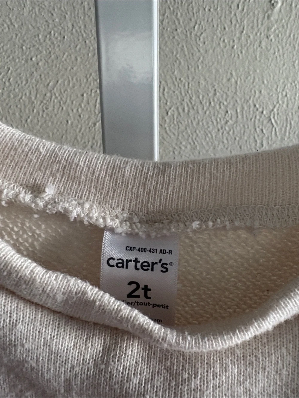 Carter's Cream Ruffle Neck Long Sleeve Tee Size 2T